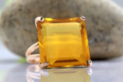 14k rose gold Citrine ring