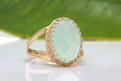 Aqua gold ring