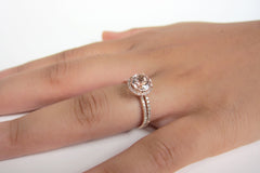 7mm Round Morganite Ring & Matching Band