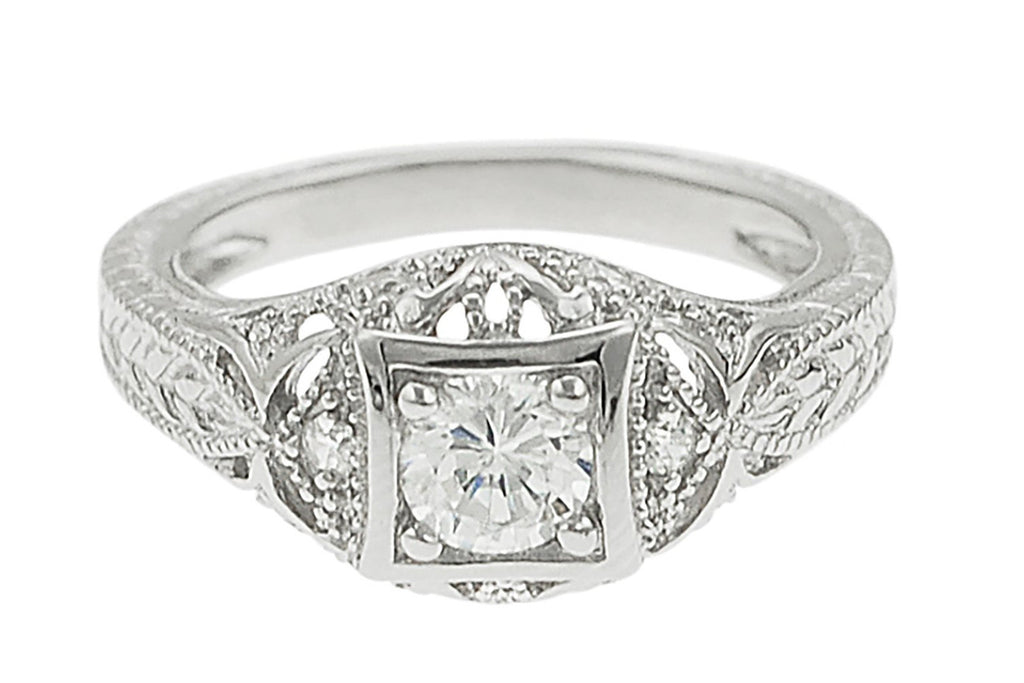 Brinley Co Sterling Silver Pave-style Cubic Zirconia Ring Hypoallergenic
