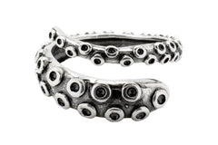 Octopus Tentacle Adjustable Ring in 925 Sterling Silver by Silver Phantom Jewelry