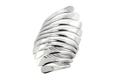 Sterling Silver Hand Made Freeform Wire Wrap Ring, 1 3/8" (39mm) wide, size 10