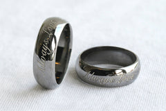 925 Sterling Silver with Black Ruthenium Plate 3-5 micron Stamped Ring