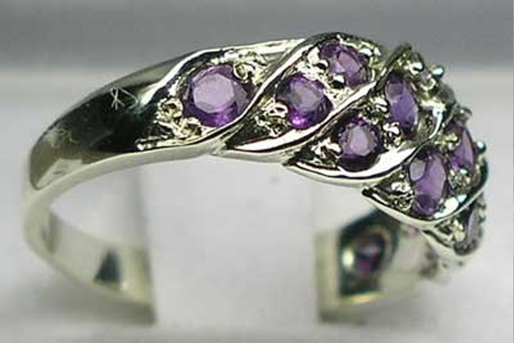 Purple amethyst cluster ring