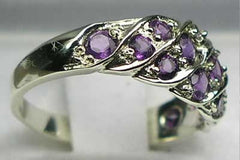 Purple amethyst cluster ring