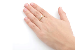 Antique Style Pearl 14K Gold Engagement Ring