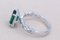 White Gold Emerald Engagement Ring
