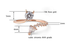 Devil wears Prada zircon rose gold adjustable ring