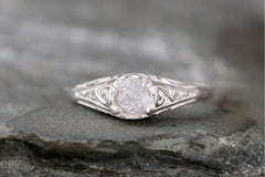 Antique Style Rough Diamond Engagement Ring