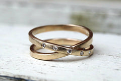 9ct yellow gold infinity diamond band