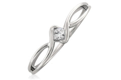 10k White Gold Princess-cut Diamond Promise Ring (1/10 cttw, H-I, I1-I2)