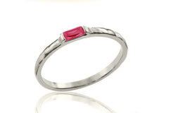 14k Gold Exuberent Baguette Ruby Engagement Ring