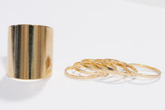 Set of 7 gold knuckle rings