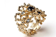 CORAL Black Gemstone Ring