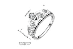 Fashion 925 sterling silver jewelry imperial crown luxury elegant party ring, size 7