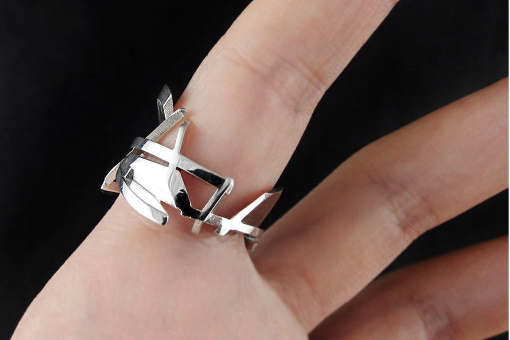 Contemporary sterling silver ring