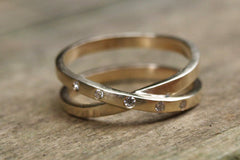 9ct yellow gold infinity diamond band