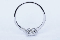 Natural white sapphire solitaire engagement ring