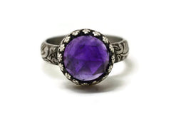 Engravable Amethyst Ring