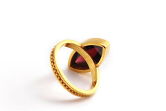 Marquise cut red stone ring