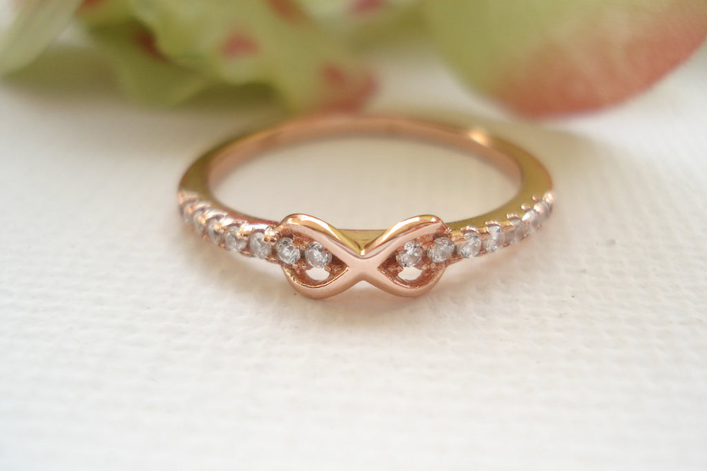 Tiny Infinity Sterling Silver with the gold plated Ring