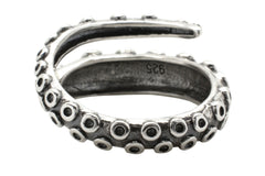 Octopus Tentacle Adjustable Ring in 925 Sterling Silver by Silver Phantom Jewelry