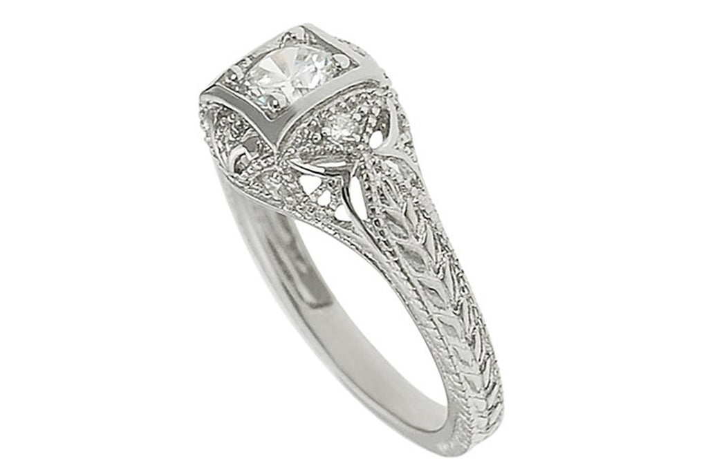 Brinley Co Sterling Silver Pave-style Cubic Zirconia Ring Hypoallergenic