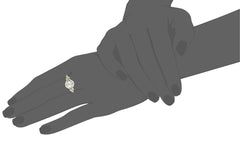 Love Knot Sterling Silver and 14k Yellow Gold 8mm Freshwater Cultured Pearl and Diamond Ring