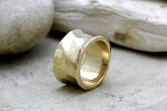 Wide gold wedding ring