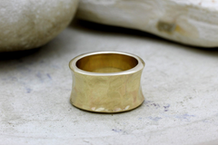 Wide gold wedding ring