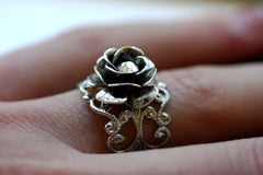 Sapphire Blue Rose Ring