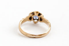 Antique Victorian 10k Rosy Yellow Gold Genuine Sapphire Ring
