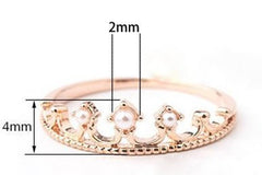 Zenobia silver and rose gold crown ring