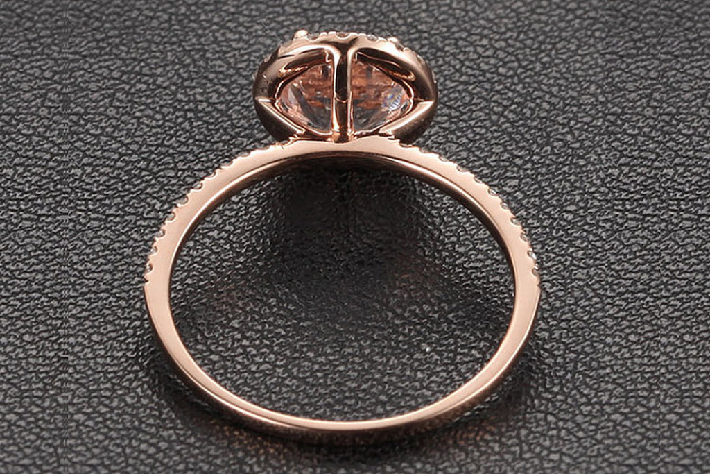 7mm Round Morganite Ring & Matching Band