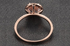 7mm Round Morganite Ring & Matching Band
