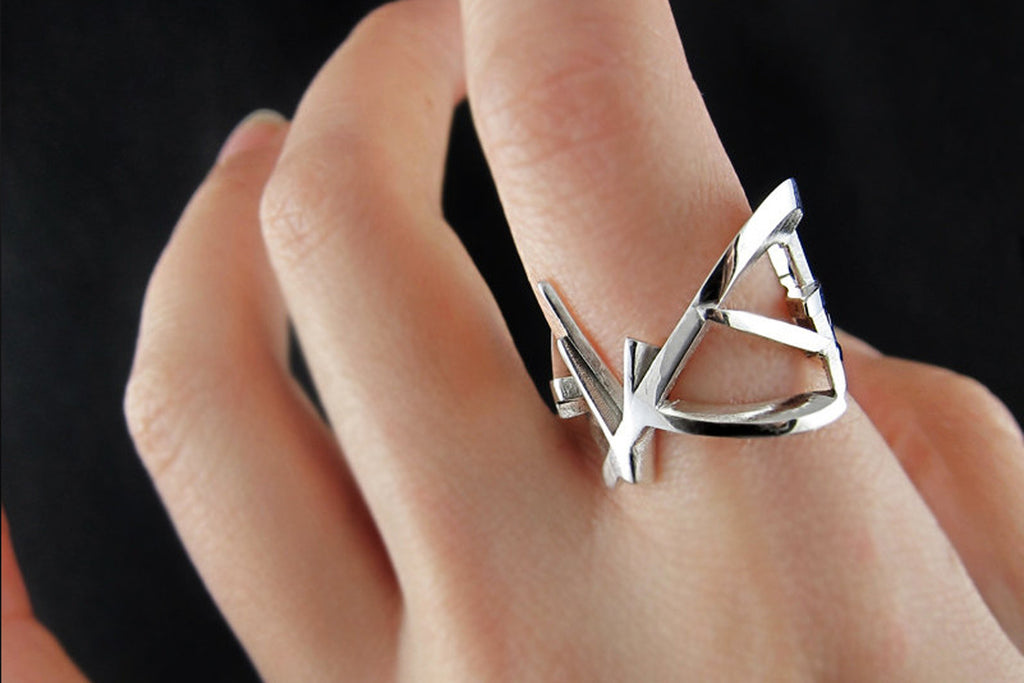Contemporary sterling silver ring