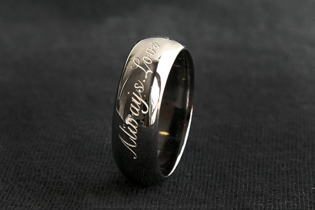 925 Sterling Silver with Black Ruthenium Plate 3-5 micron Stamped Ring