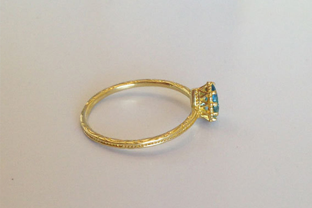 Blue Topaz Ring - Drop Ring