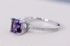 VS 6x6mm Purple Amethyst Ring