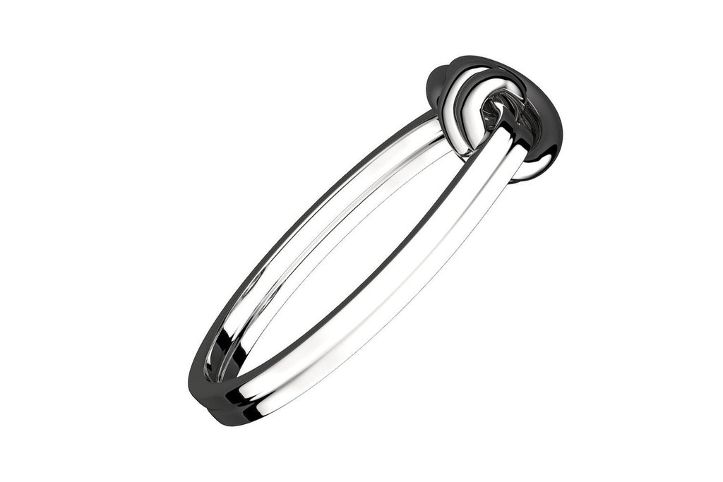 Silver Plated Celtic Double Love Knot Ring Symbolizes Unity and Protection