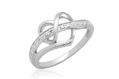 Sterling Silver Diamond Heart Ring (1/20 cttw, I-J Color, I3 Clarity)