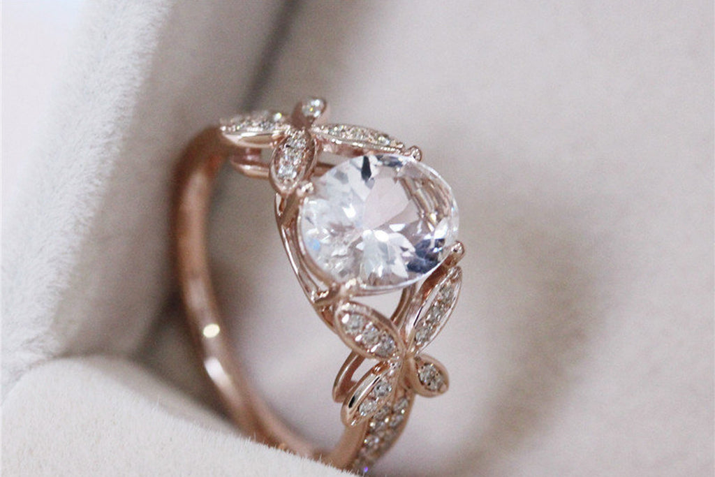 Oval Morganite Wedding Ring