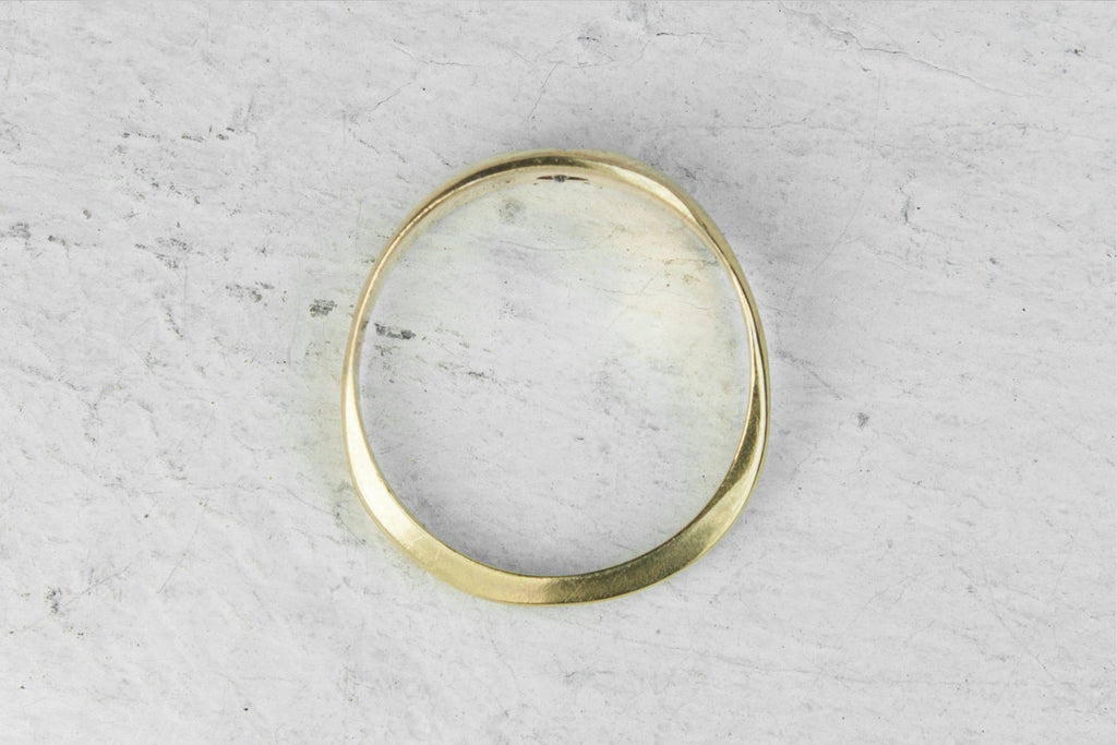 Antique Victorian 18ct Gold Star Set Diamond Signet Gypsy Ring