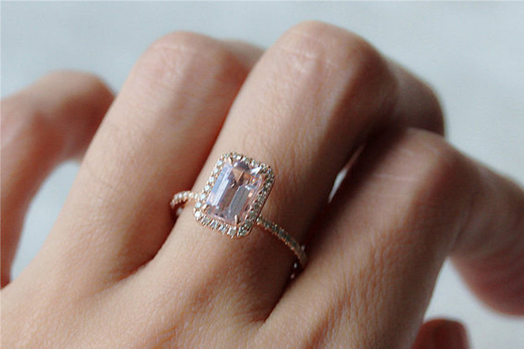 Handmade Pink Morganite Engagement Ring
