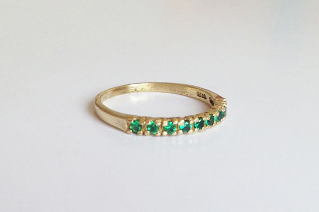 Emerald Ring - Half Eternity Ring
