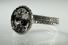 14K rose gold and white topaz engagement ring