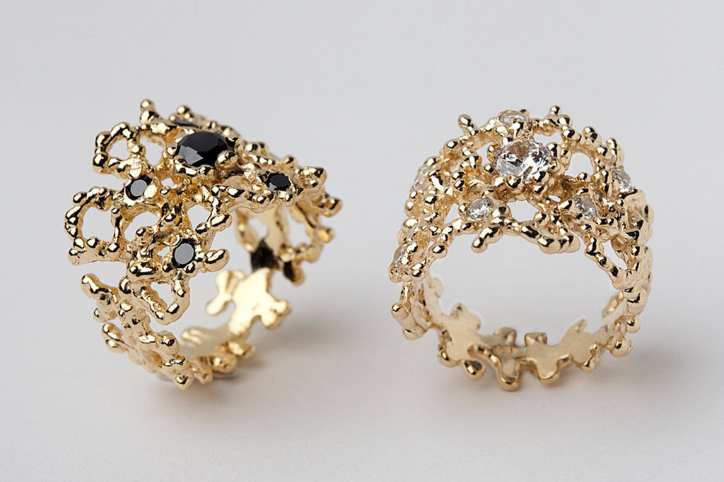 CORAL Black Gemstone Ring