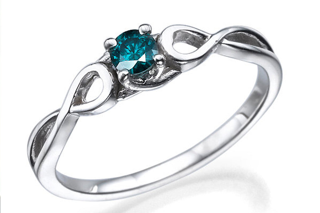 Gold infinity 14k white gold and diamond ring