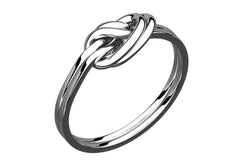 Silver Plated Celtic Double Love Knot Ring Symbolizes Unity and Protection