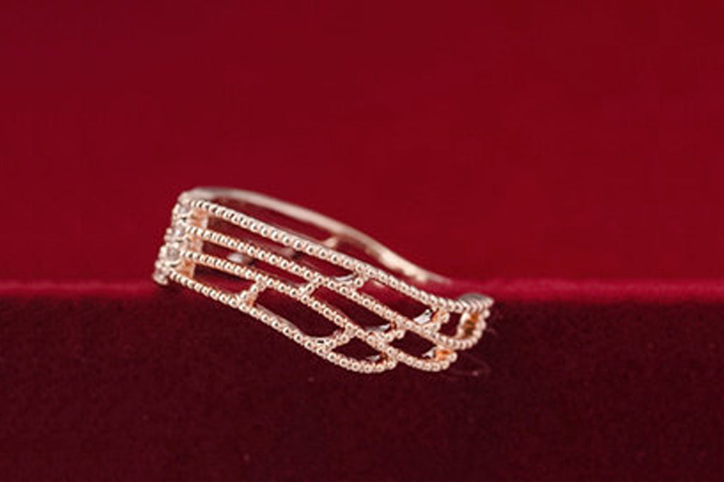 Angelical wing zircon rose gold adjustable ring